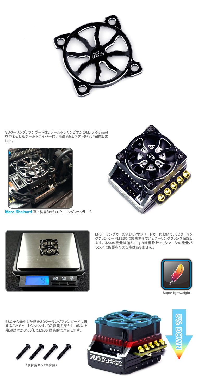 Muchmore MR-3DFPG 3Dクーリングファンガード・ブラック（30×30mm用