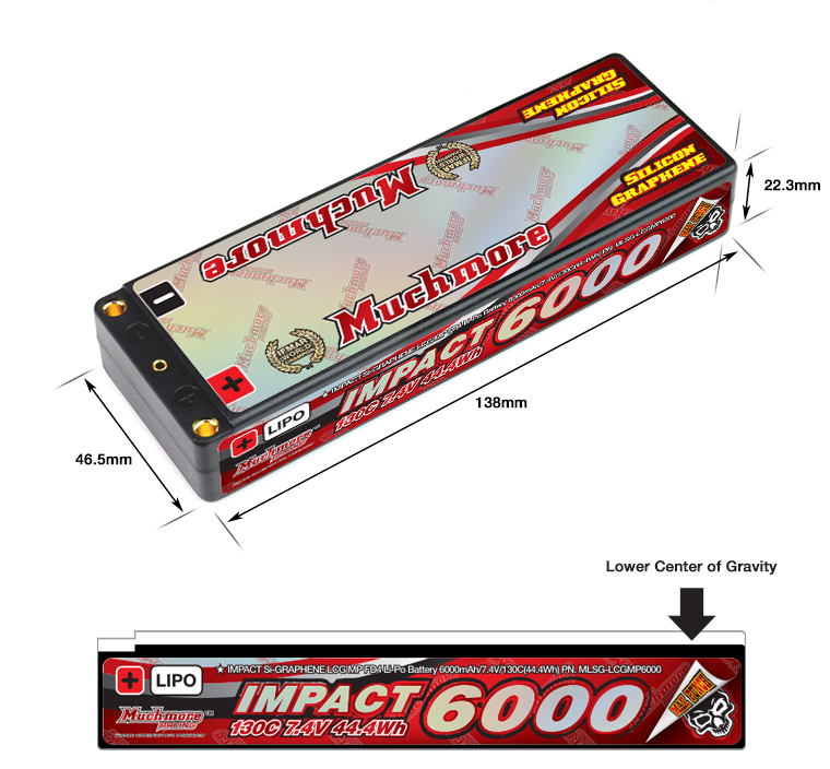 MLSG-LCGMP6000 IMPACT [Silicon Graphene] LCG Max-Punch FD4 Li-Po Battery 6000mAh/7.4V 130C Flat Hard Case