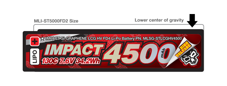 MLSG-STLCGHV4500 IMPACT [Silicon Graphene] LCG HV FD4 4500mAh/7.6V 130C Shorty Flat Hard Case