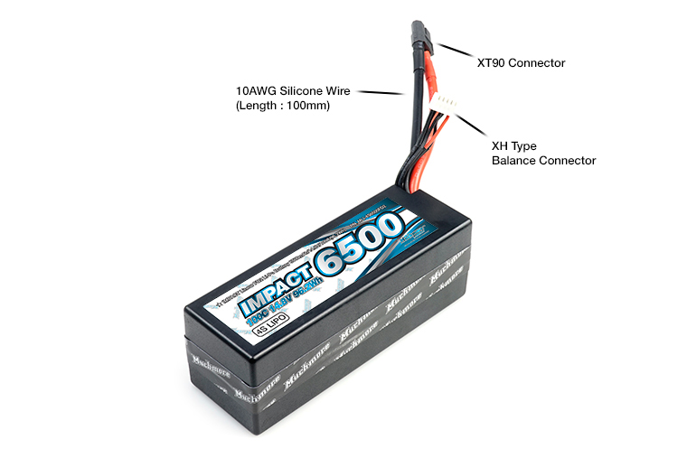 MLI-4S6500FD2 IMPACT Linear FD2 Li-Po Battery 6500mAh/14.8V 100C Height Wire Hard Case